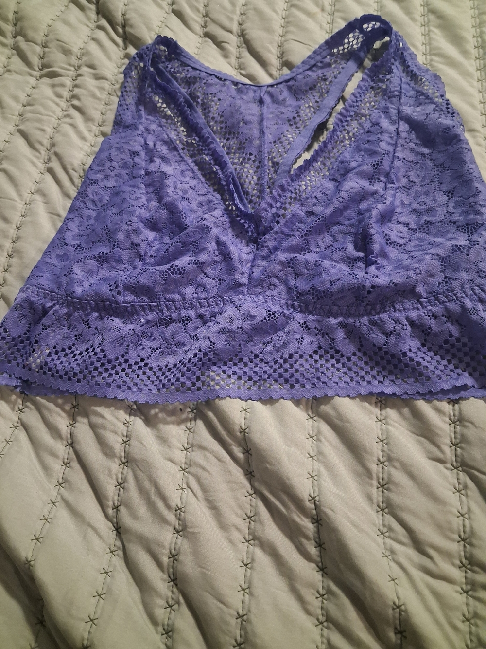 Adore Me Lavender Lace V-Neck Camisole Bralette